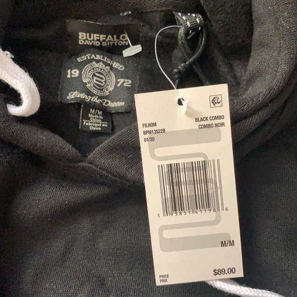 Unisex Buffalo sweater, black/white/blue. NWT - Picture 4 of 4